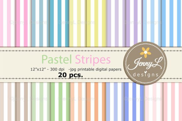 Download Pastel Stripes Digital Papers Background - Pastel stripes Collection