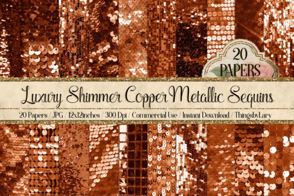 Download Luxury Shimmer Copper Sequin Papers - Luxury shimmer Collection