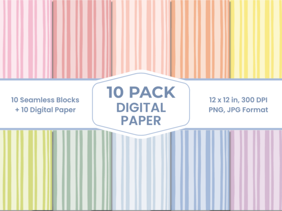 Download Wonky Pastel Stripes Digital Paper - Pastel stripes Collection