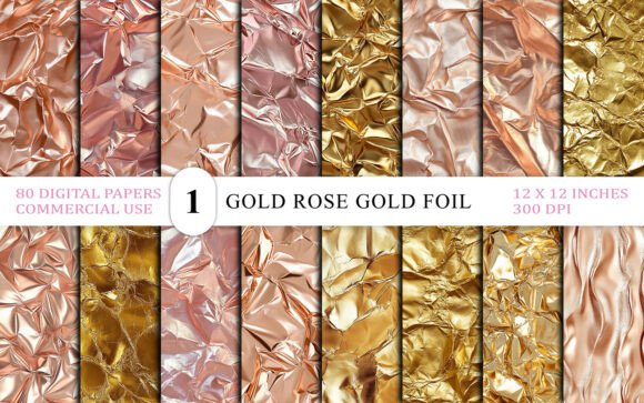 Download Seamless Gold Rose Gold Foil Background - Premium Bundle