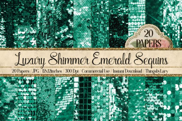 Download Luxury Shimmer Emerald Sequin Papers - Luxury shimmer Collection